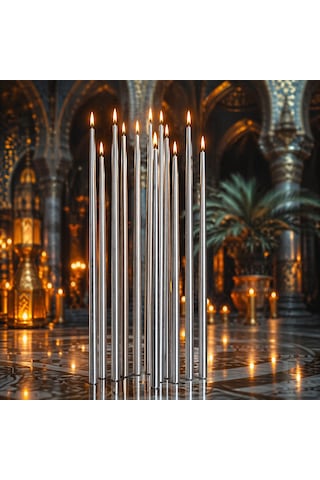 Yüksek Kalite Vıp Church Silver Candles 16 Adet Gümüş Arınma Mumu Gümüş Kilise Mumu Gümüş Ayin Mumu