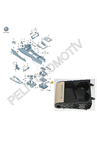 Passat Cc 2009-2017 Orta Konsol Sürgülü Bardaklık 3c0858329h Bej