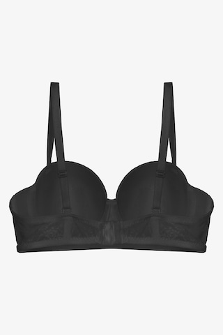 Kadın Dolgusuz Lez Dantelli Desteksiz Straplez Sütyen Siyah