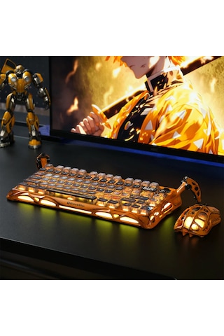 Gravastar K1 Pro Mekanik Gaming Klavye, Xpro Kablosuz Optik Mouse Ve Dijital Resim Çerçevesi Oyuncu