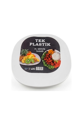 Sert Plastik Servis Tabak 6&apos Lı Set 25 Cm Kırılmaz, Yıkanabilir, Piknik, Servis Ve Sunum Tabağı Açık Gri