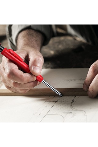 Hangfox Ahşap İşçiliği Mekanik Kalem İçin Kırmızı Değiştirme Ucu Seti - Sadece Uçlar, 5 Adet Grafit Uçlu Kutulu Paket