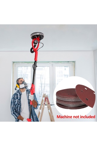 Vkemall 25 Adet 9 İnç 6 Delikli Alüminyum Oksit Zımpara Diski - 40/60/80/180/240 Tane, Duvar Zımparalama Makinesi İçin, Metal/kahve/plastik Polishing