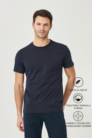 AC&Co / Altınyıldız Classics 4A4800000001LACXS Slim Fit Bisiklet Yaka Kısa Kol Pamuklu Erkek Tişört Lacivert