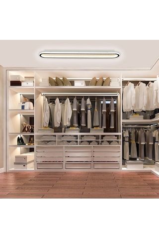 Samsung Uyumlu Ledli Tavan Tipi Plafonier Led Avize 120x16 Cm Siyah - Sarı