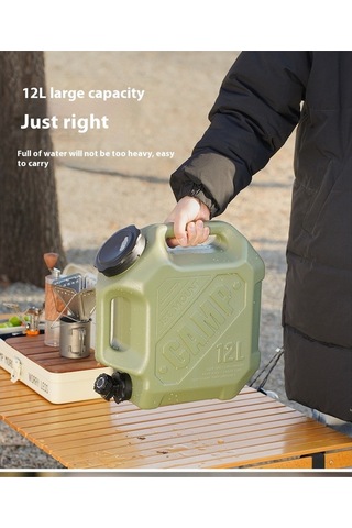 Ccgloball Dış Mekan Kullanışlı Kova Taşınabilir Su Deposu 12l Büyük Kapasiteli Musluklu Çift Kavramalı Kova Su Şişesi Yeşil