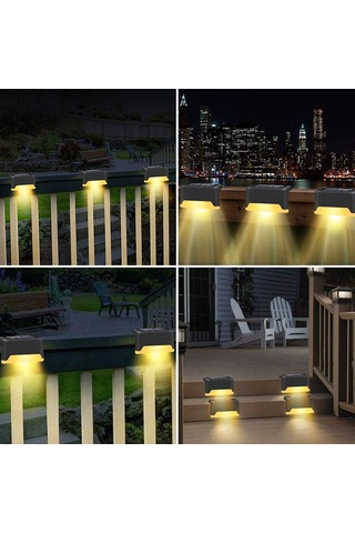 Yaozixa Dış Mekan Güneş Enerjili Basamak Lambası - Islak Işık 4 Adet - Led Bahçe, Çit, Merdiven Aydınlatması - Ip55 Su Geçirmez