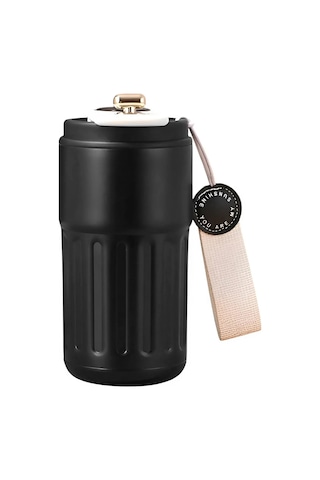 Forzacase Paslanmaz Çelik Termometreli 450 Ml Çay Kahve Termosu - Fc944 Siyah Siyah