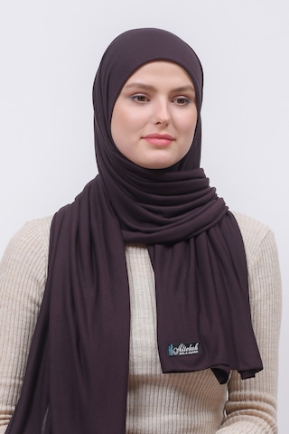 Altobeh Tesettür Kadın Düz Renk Penye Şal Hijab - Kahverengi