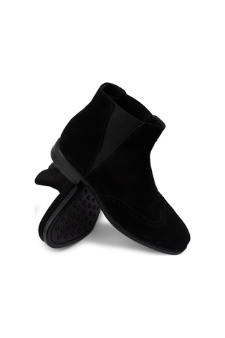 Deery Hakiki Süet Siyah Chelsea Erkek Bot - 01816msyhc02