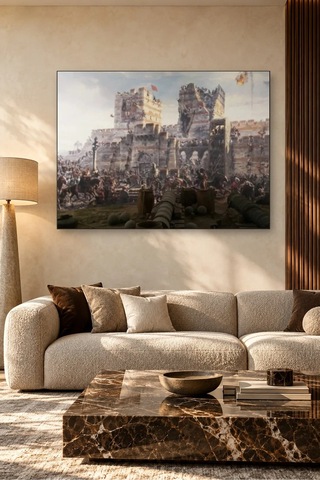 Fida Topların Dövdüğü İstanbul Surları Panoraması Canvas Tablo Çok Renkli