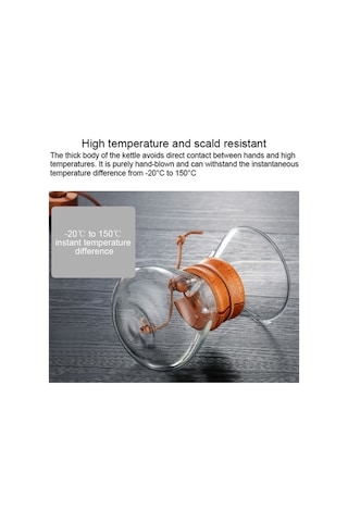 Pazly Yüksek Sıcaklık Dayanıklı 400ml Cam Cezve - 20-150 C, Güvenli V-şekilli Spout