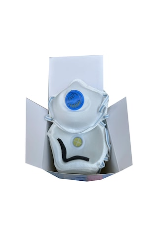 Ant Beyaz Ventilli Ffp2 Nr Toz İş Güvenlik Sanayi Boya Konik Maske - 25 Adetlik 3 Paket