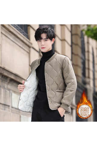 Yeni Sonbahar Kış Pamuklu, Polar Astarlı, Hafif Ve Sıcak, Kısa Ve Vücuda Oturan Ceket. AÇIK YEŞİL