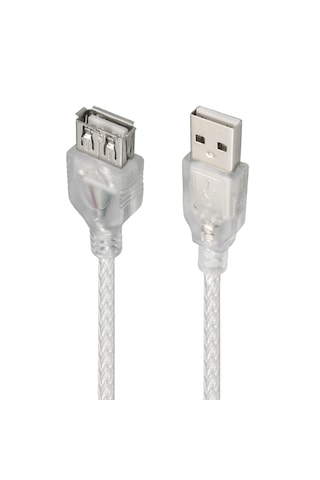 Şeffaf 1.5 Metre Usb 2.0 Uzatma Kablosu - Usb A Erkek / Dişi, 480 Mbps