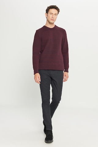 AC&Co / Altınyıldız Classics Erkek Bordo-Lacivert Recycle Standart Fit Bisiklet Yaka Desenli Triko Kazak ET4921100021BRLL Bordo - Lacivert