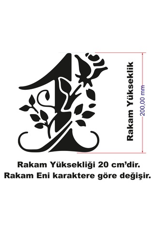 Stencil Rakam Boyama Şablonu X050-sayı Rakam Yüksekliği 20 Cm
