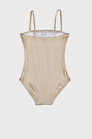 Slipstop Zelma Gold Junior İnce Askılı Hızlı Kuruyan Uv Korumalı Mayo Kız Çocuk Mayo Sm2614000103 Altın