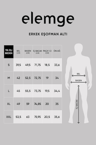 Elemge Pamuklu Erkek Jogger Eşofman Altı Antrasit Bol Kalıp Ipli Cepli Yumuşak Tuşe 3 Iplik Oversize
