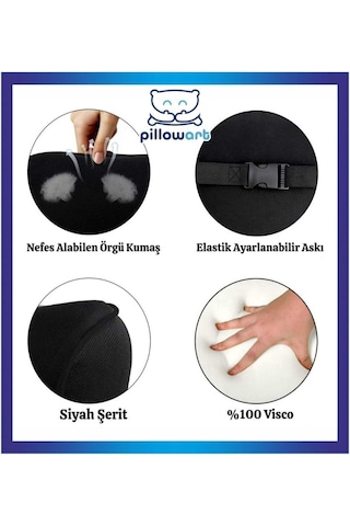 Pillowart Araç Içi Visco Boyun Destek Yastığı Siyah