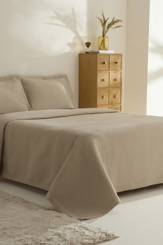 Karaca Home Juno Çift Kişilik Yatak Örtüsü Bej Bej