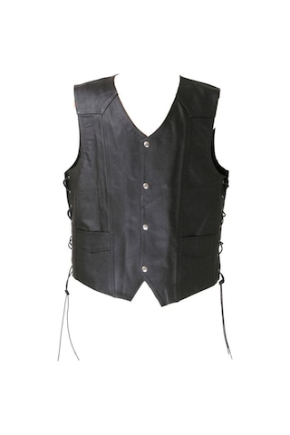 Hakiki Deri Siyah Ipli Erkek Deri Yelek Kahverengi