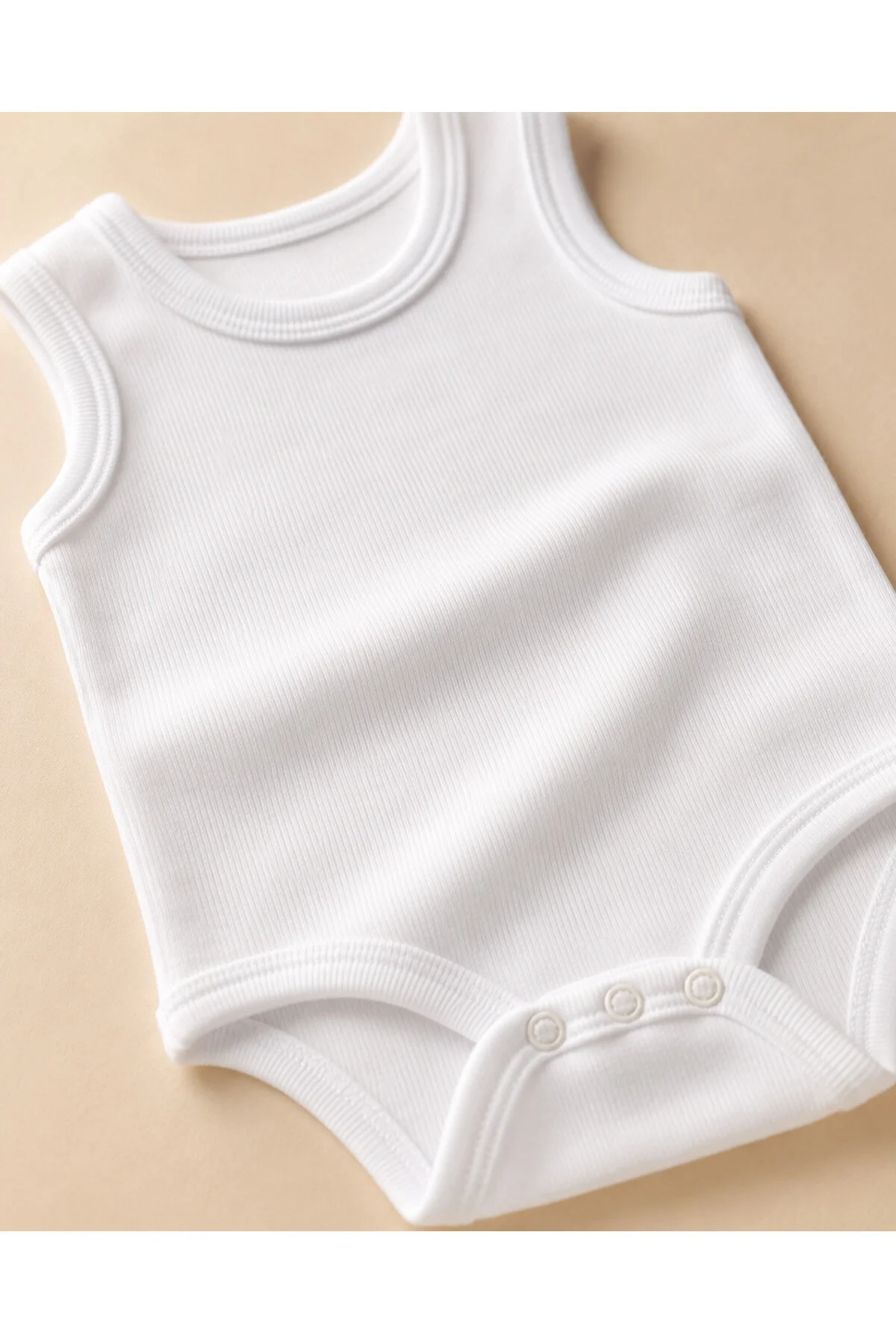 Mini Boncuk 5 Li %100 Pamuk Unisex Bebek Atlet Body Seti Beyaz