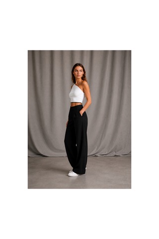 Zykrıon Kadın Beyaz Tek Omuz Asimetrik Crop Bluz Slim Fit Esnek Kumaş Şık Günlük Beyaz