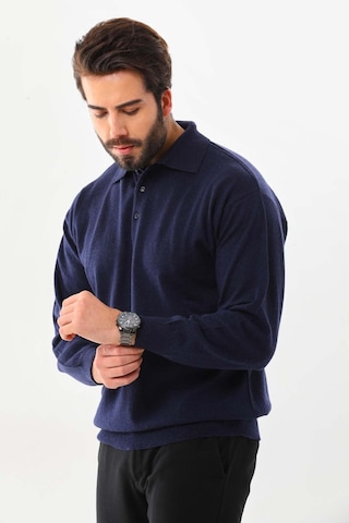 Ersin Triko Erkek Polo Yaka Yün Kazak 4135 Lacivert