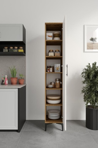 Plain Metal Ayak Metal Kulp Pla1200 Çok Amaçlı Dolap Mutfak Dolabı Banyo Dolabı Ayakkabılık Balkon Dolabı Killer Ekru Ceviz