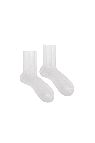 Ozzy Socks Soft Touch Kışlık Kadın Yünlü Uyku Çorabı Ekru