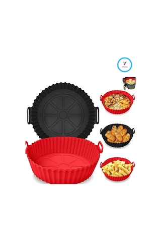 Yayke Silikon Pişirme Kap & Air Fryer Hava Fritözü Pişirme Kabı & Çok Renkli