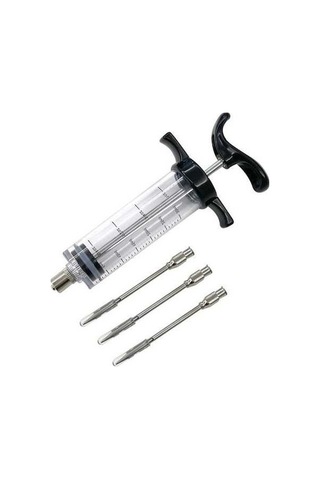 Trendooze Siyah Gıda Sınıfı Barbekü Et Şırıngası - Dış Mekan Lezzet Enjektörü