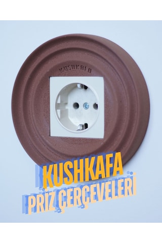 Dekoratif Priz & Anahtar Çerçevesi Modern Doğal Tasarım Duvar Aksesuarı Kahverengi Tekli 4 Adet