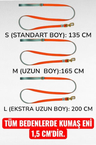 Caramelos Köpek Gezdirme Tasma Kayışı Yüksek Mukavemetli Tasma Halatı Gezdirme Ipi Bedenli Turuncu