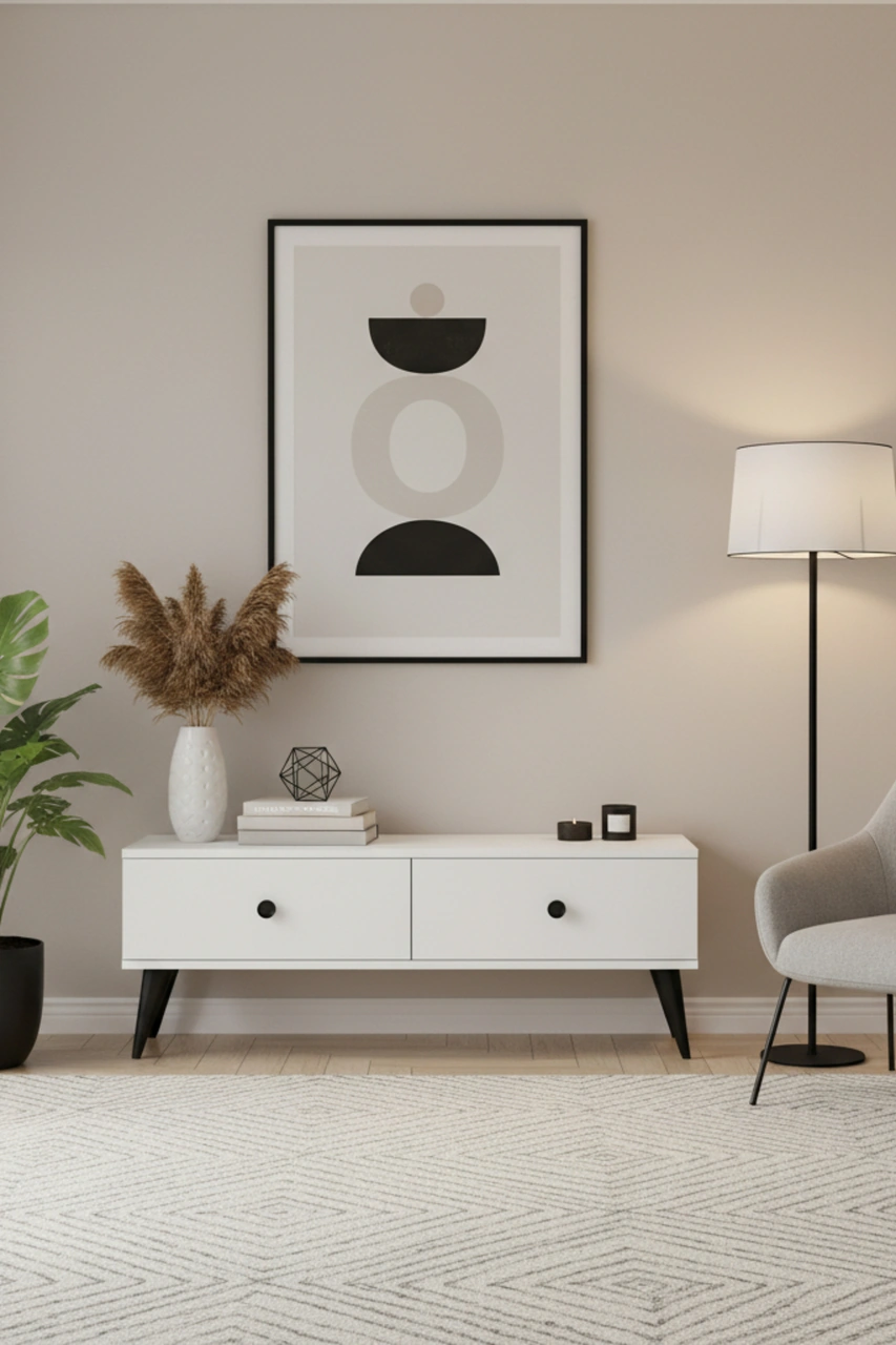 Tsa1202b - Mona Tv Stand Beyaz 120cm Beyaz