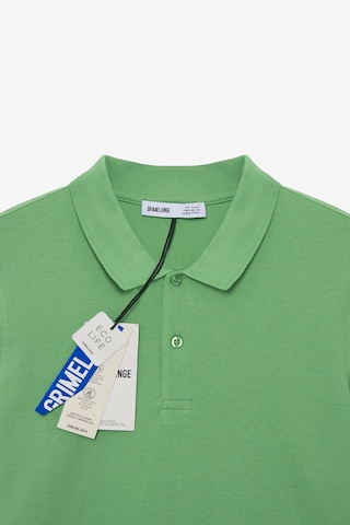 Grimelange Flexore Erkek %100 Pamuk Kısa Kollu Regular Fit Yeşil Polo Yaka T-shirt Yeşil
