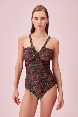 Suwen Agatha Detaylı Straplez Mayokini Sb251151310d1310 Shiny Flame