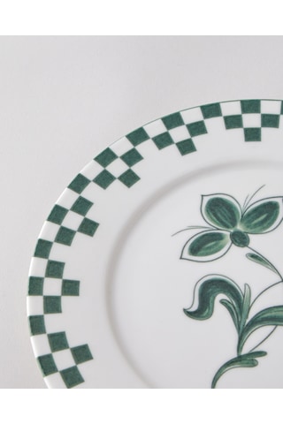 English Home Gardenia Porselen Servis Tabağı 25 Cm Yeşil Yeşil