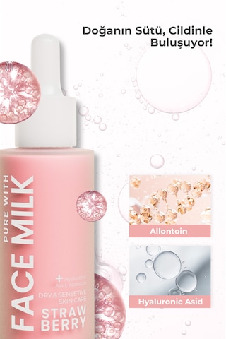Çilek Özlü Hassas Cilt İçin Yoğun Nemlendirici Yüz Sütü 150 Ml Hyaluronic Asit, Allontoin
