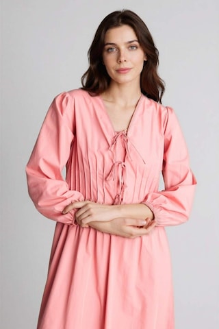 Defacto V Yaka Poplin Maxi Elbise G0015ax26spbr96 Pembe-br96
