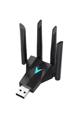 Elmpaly Usb 3.0 Kablosuz Wifi Alıcı 1300mbps Çift Bant 4 Antenli Ağ Adaptörü