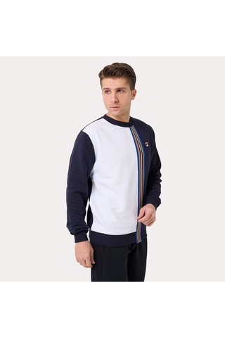 Lacivert Fila Erkek Bisiklet Yaka Sweatshirt Asymmetrical Tm411155 Lacivert