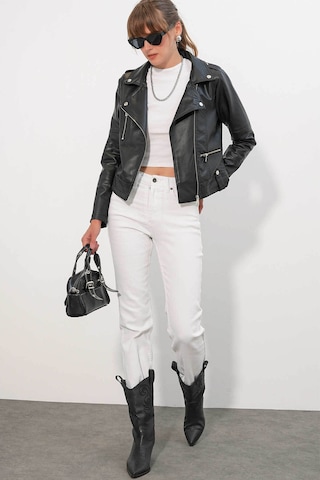 Bigdart Biker Siyah Kadın Deri Ceket 1025