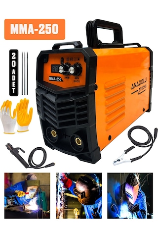 Anadolu Strong Bakır Sargı 250 Amper Dijital Gösterge Çift Kart Soğutma Kaynak Makinesi Yerli Üretim
