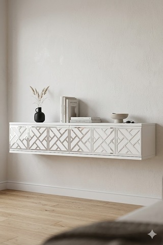 Da1238bs Arex Dresuar , Antre Hol Rafı Beyaz-silver 120cm