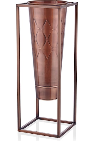 The Mia Prizma Vazo & Saksı Bakır Kaplama 80x30x30 Cm
