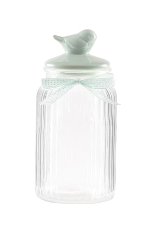 Madame Coco Kuşlu Kavanoz Silindir - Mint Yeşili - 1300 Ml 8684427063545 Yeşil