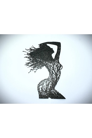Ağaç Kadın Duvar Süsü Siyah