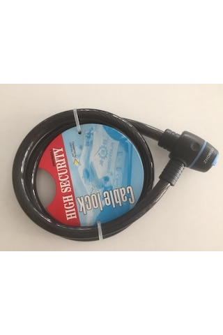 Bisiklet Motor Kilidi Halatlı Kalın Anahtarlı Kilit 15 x 1000 MM Siyah